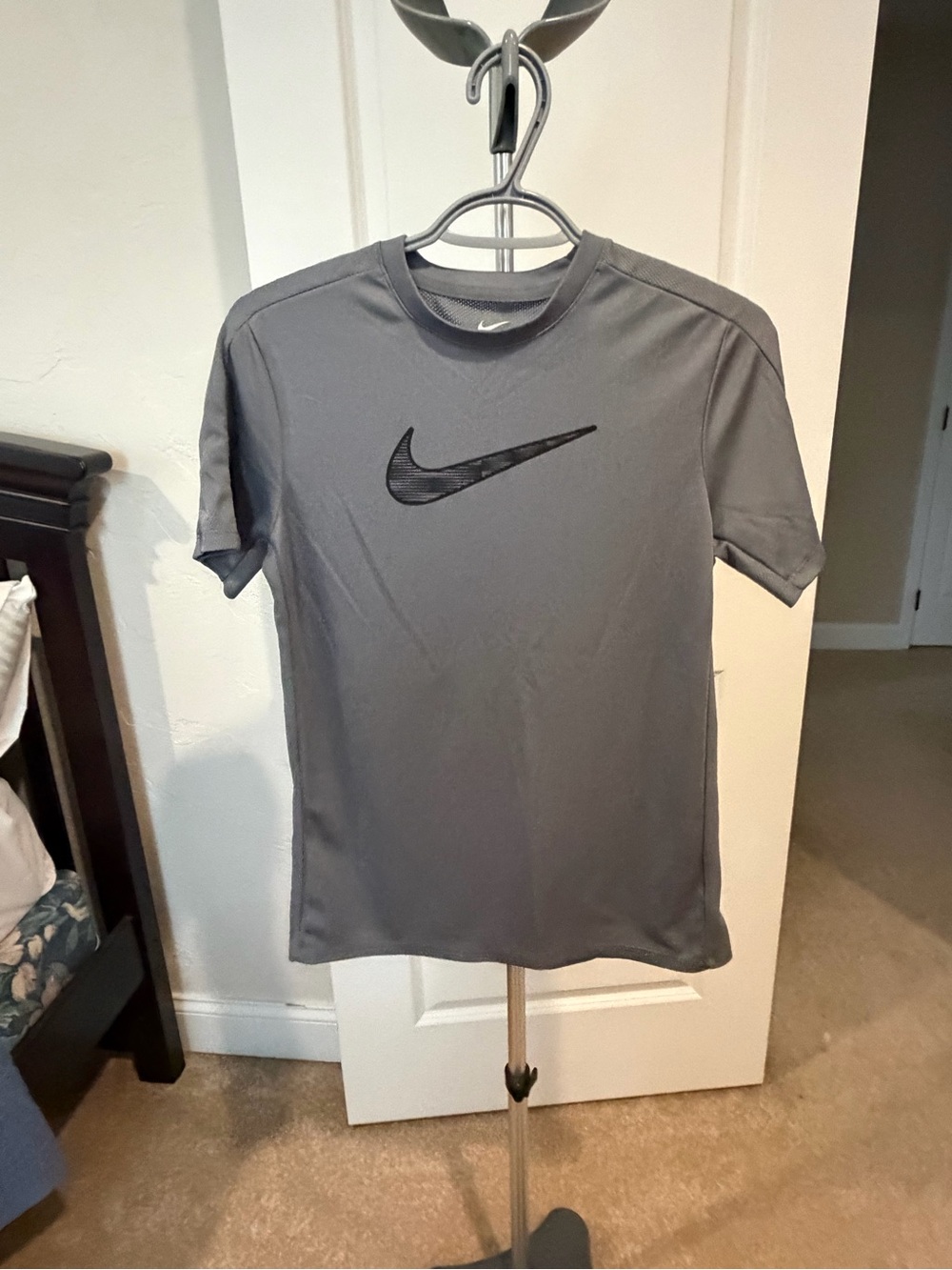 Nike Gray Short Sleeve Swoosh Performance Tee